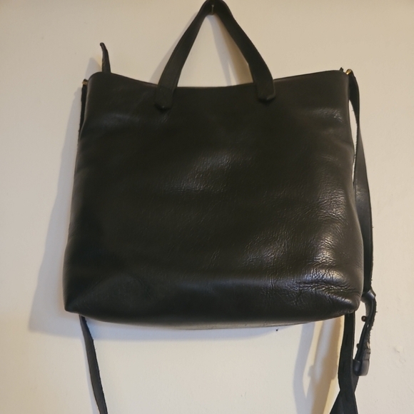 Madewell The Zip-Top Transport Black Leather Satchel  Convertible Crossb… - Picture 2 of 12